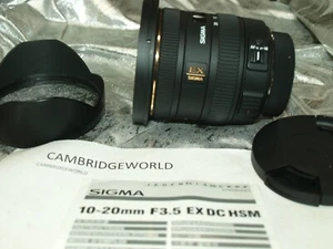 Sigma EX 10-20mm F3.5 HSM EX DC ZOOM Lens For Canon EOS CAMERAS with HOOD - Picture 1 of 4