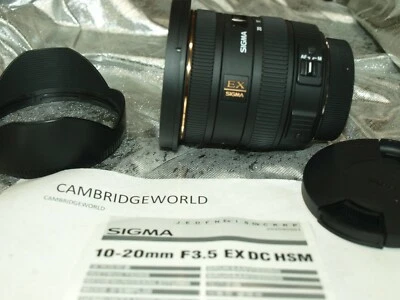 Sigma EX 10-20mm F3.5 HSM EX DC ZOOM Lens NEW For Canon EOS CAMERAS with HOOD - Image 1 of 4