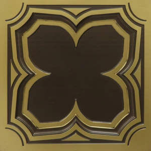 Lote de 25 piezas de azulejos de techo de PVC de latón antiguo con aspecto de hojalata 3D D1287 - Imagen 1 de 3