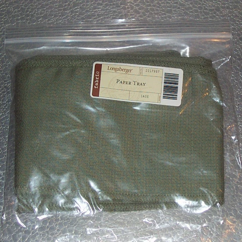 Longaberger Sage PAPER TRAY Basket Liner ~Made in USA~ New plus FREE SHIPPING! Cover