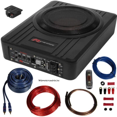 Renegade RS800A Untersitz Subwoofer Kabelset 200 Watt 20cm Bass Aktiv-Subwoofer - Bild 1 von 4