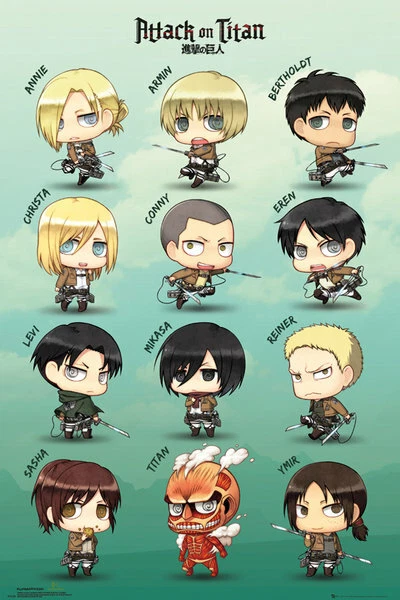 Poster Attack on Titan Chibi Characters - Image 1 of 1