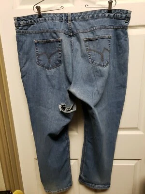 Pantalones de mezclilla Just My Size para mujer talla 24 desgastados rasgados usados elásticos plus Foto 1 de 4