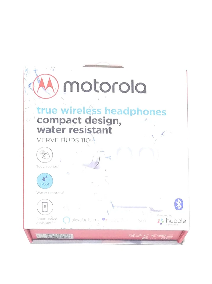 Motorola Verve Buds 110 True Wireless Earbuds | Bluetooth Headphones Black/White - Image 1 of 1