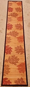 BAMBOO TABLE RUNNER Slats Not Sticks Autum Leaf Pattern 6' X13” - Picture 1 of 5