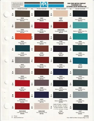 Camión Ford Lincoln Mercury Probe 1996 F-150 virutas de pintura PPG Foto 1 de 4