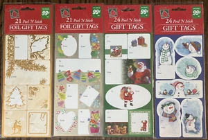 Vintage 90 ct Christmas Peel ‘n Stick Gift Tags Paper Magic Group Made in USA - Picture 1 of 6