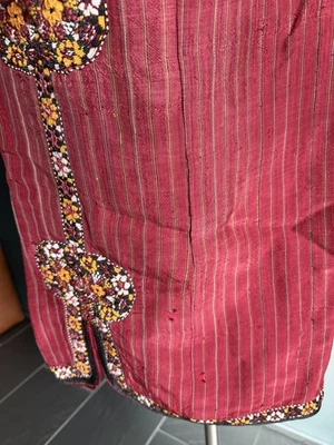 Türkischer Antiker Kaftan Mantel Kimono  Stickerei Handarbeit Ca. M - Bild 1 von 4