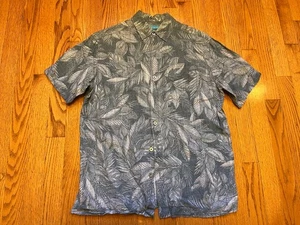 Camisa TORI RICHARD Hawaiana Aloha LINO Para Hombres XS Extra Pequeña Azul Hojas 0552 S/S - Imagen 1 de 6