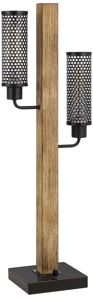 Lámpara de mesa Lenox de madera de roble claro con 2 luces Foto 1 de 1