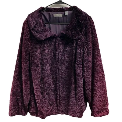 Abrigo chaqueta/ablazer de vestir suave acolchado púrpura oscuro Kate Hill para mujer talla 16 W usado en excelente estado Foto 1 de 4