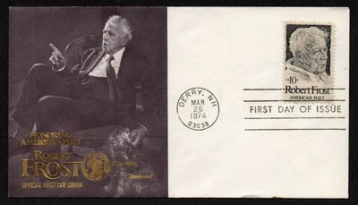 USA, SCOTT # 1529, FLEETWOOD FDC COVER - AMERICAN POET ROBERT FROST, YEAR 1974 - Image 1 of 3