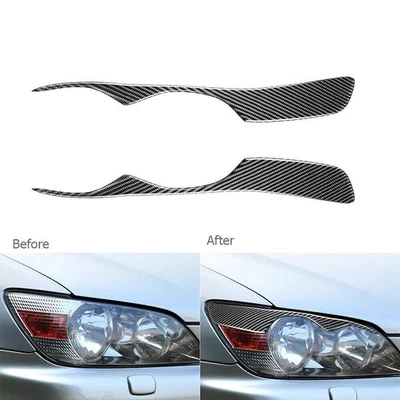 Carbon Fiber Headlight Eyelid Eyebrow Cover For Lexus IS200 IS300 Altezza 98-05 - Image 1 of 4