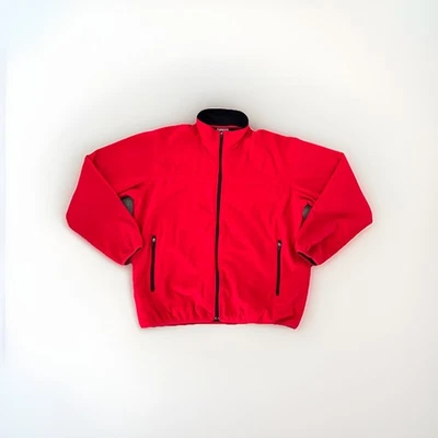 Vintage Lands’ End Red Marinac Fleece Jacket Men’s XL 46-47 Lined Pockets 87933 - Image 1 of 4