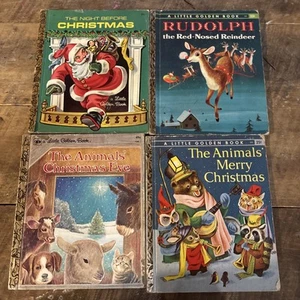 Four Little Golden Book Kids Christmas Books See Description - Picture 1 of 19