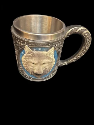 Stainless Steel Wolf Mug,Beer Mug,Coffee Mug, Beer Metal Cup, Forest Wolf Decor - Image 1 of 4