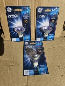 GE HD REVEAL Bulb 50 Watt GU10 X 3 Bulbs Indoor Floodlight 82143  - Picture 1 of 5