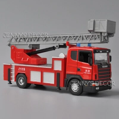 1:43 Scale Diecast Vehicle Model Toy Scania T420 Fire Engine Ladder Truck - Image 1 of 4