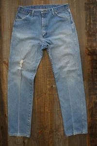 Jeans Wrangler Distressed 13MWZ 100 % algodón para hombre ~ 35 x ~ 34 (VER FOTOS 4 MEDIDAS.) - Imagen 1 de 13