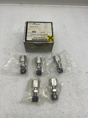 Lot of 5 SSP Instrumentation ISSU4BFC4 Unilok SS BFC 04X04 SS bulkhead 1/4 x 1/4 - Image 1 of 3