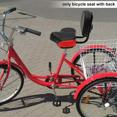 Wide Comfort leather Tricycle Bike Bicycle Saddle Seat Pad With Back Rest US - Image 1 of 4