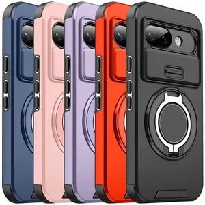 For Google Pixel 9A Phone Hybrid Case Rotating Stand and Privacy Camera Cover - Picture 1 of 14