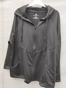 adrienne vittadini cappuccio sportivo leggero nero 2XL - Foto 1 di 4