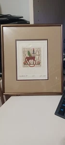 Jan Fleck Egyptian Art-Sagittarius Embossed Signed/Numbered Print Matted Framed - Picture 1 of 3