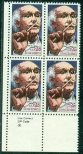 SCOTT # 2411 ZIP BLOCK, ARTURO TOSCANINI, MINT, OG, NH, GREAT PRICE! - Picture 1 of 1