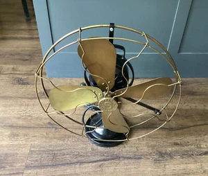 4 Brass Blade & Cage Sprague 16” Electric Fan Oscillating General Electric - Picture 1 of 14