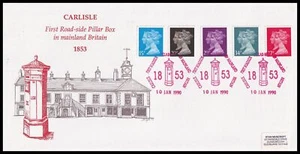 Penny Black Anniversary Carlisle P.O. 1990 GB FDC First Roadside Pillar Box SHS - Imagen 1 de 4