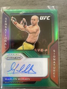 Marlon Moraes Sensational Signatures Green Auto - 2021 Panini Prizm UFC Debut