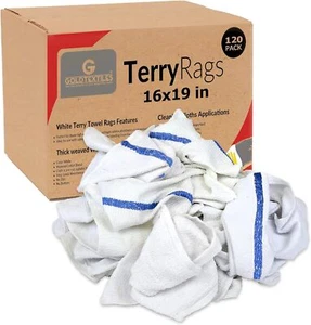 Terry Towels Cleaning Rags New B-Grade Bar Mops 16x19 Inch Cotton Blend 120 pack