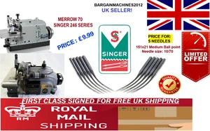 SINGER246 SERIES&MERROW 70 151x21 S10/70 M/B O/LOCK CURVED INDUS SEW MCHN NEEDLE - Picture 1 of 3