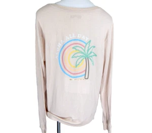 Spiritual Gangster Women's Large Sweatshirt Aloha All Day Graphic V-Neck EUC - Picture 1 of 3
