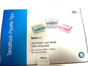RAININ TerraRack 17014969 Pipette TIPS 768 IN 8 RACKS 1200 uL NEW SEALED - Picture 1 of 4