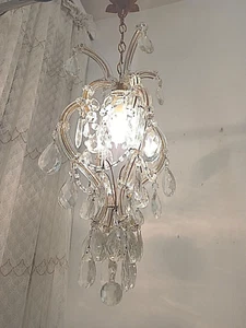 ANTIKER KRISTALL KRONLEUCHTER MARIA TERESA 1 LICHT OLD CRYSTAL CHANDELIER KRONLEUCHTER - Bild 1 von 10