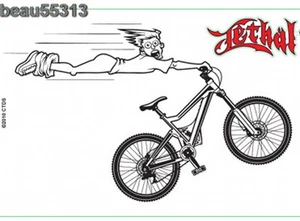 LETHAL THREAT DECALS "HIGH FLYING MOUNTAIN BIKE " DECAL  - Picture 1 of 2