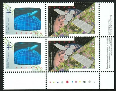 Canada sc#1442a Canada in Space: ANIK E2 Sat. & Astronauts', LR Block, Mint-NH - Image 1 of 2