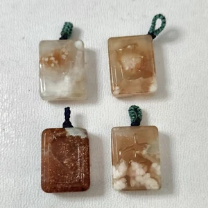Natural cherry blossom agate mahjong pendant/key pendant/bag hang, etc - Picture 1 of 22