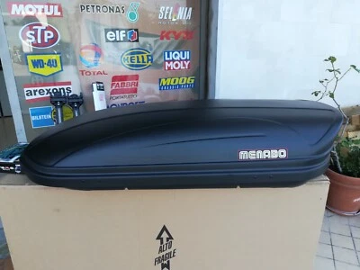 BOX BAULE DA TETTO SHUTTLE AEREODINAMICO PER AUTO MODELLO "MARATHON" MENABO 400L - Immagine 1 di 3