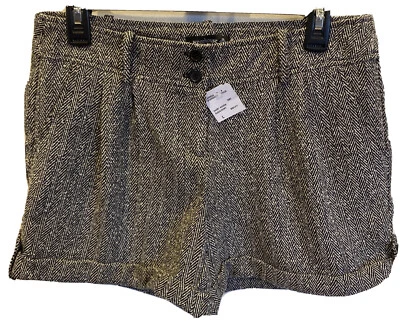 Shorts feminino Forever 21 tamanho grande preto e marfim novo com etiquetas - Imagem 1 de 4