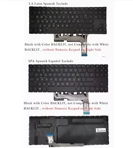 Nowość do HP Omen 15-ek0007la 15-ek0008la 15-ek0009la Klawiatura LA Hiszpańska PODŚWIETLANA - Zdjęcie 1 z 6