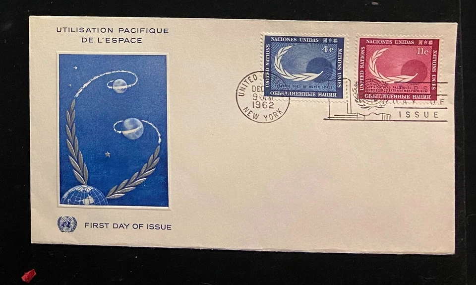 RARE Post FIRST DAY Stamped Covers. 1962 United Nations New York .SPUTNIK. - Image 1 of 1