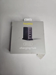 4 Port Charging Hub Vertical 2C + 2A - heyday Black Saffiano - Picture 1 of 5