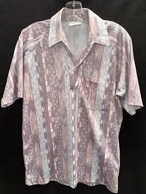 Camisa De Colección Disco Satén Pull-Over Un Botón ~ Mediana ~ ¡Excelente Estado! Foto 1 de 4