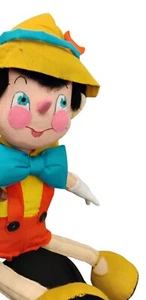 Vintage Pinocchio Real Boy Disney Cloth Felt Doll Fabric Plush Stuffed Toy 23” - Picture 1 of 5