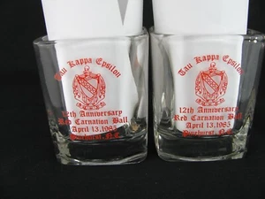 Tau Kappa Epsilon 1985 Anniversary Pinehurst NC Red Embossed Cocktail Barware - Picture 1 of 4