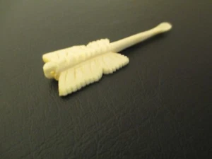 WATER BUFFALO BONE HAND MADE VTG. ANTIQUE MICRO MINI SPOON BUTTERFLY CHARM-NEW - Picture 1 of 3