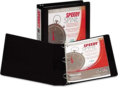 Lot of 2 Samsill 1-1/2" Round 3 Ring View Binders 8.5" x 11" Black  Brand New - Image 1 of 4